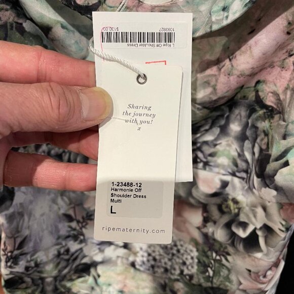 Ripe Maternity Floral Off The Shoulder Sheath Dress  Size Large (10) - Picture 4 of 4